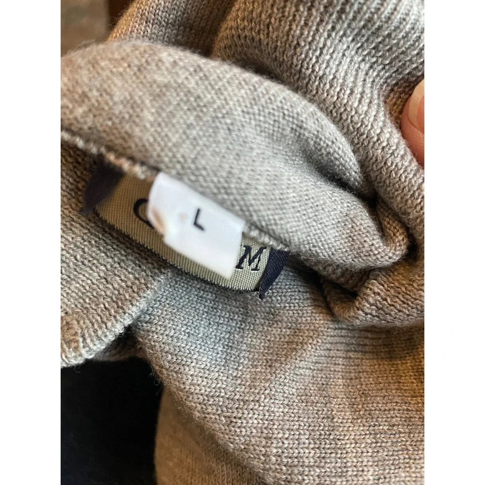 Mr. Sid Mens Size L Gray Wool Silk Cashmere Mock Neck Sweater Made in Italy